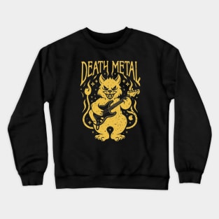 Death Metal Satanic Baphomet Cat playing guitar Crewneck Sweatshirt